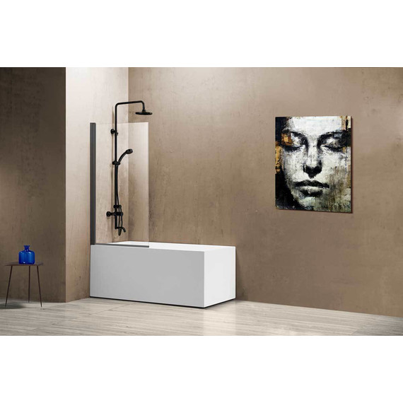 Шторка для ванны Vincea VSB 80 см VSB-11800CLGM, чёрный/прозрачное - фото 2