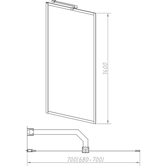 Шторка для ванны Vincea 70 см VSB-41700CLB, чёрный/прозрачное - фото 3