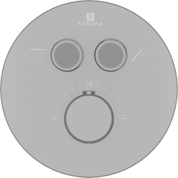 Душевая система для душа с термостатом Vincea Inspire VSFW-3I22MT2GM, вороненая сталь - фото 9