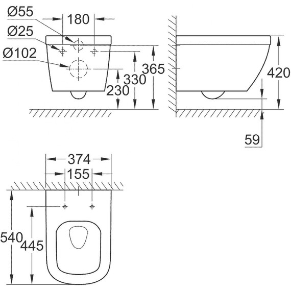 Унитаз подвесной безободковый Grohe Euro Ceramic 39328000 - фото 4