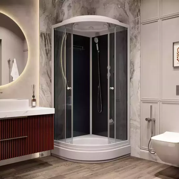 Душевая кабина Parly Classic 85х85 см CM86, белый/тонированное - фото 2