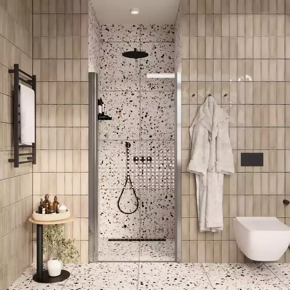 Душевая дверь Parly 70 см DE70, хром/прозрачное - фото 