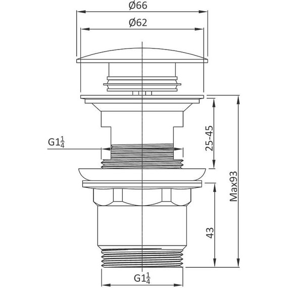 Донный клапан Vincea DPU-1B01BG, брашированное золото - фото 2