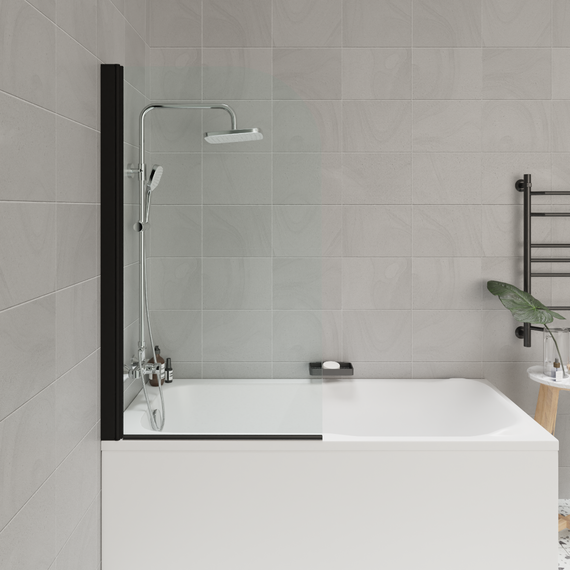 Шторка для ванны Parly 75 см F04B, чёрный/прозрачное - фото 3