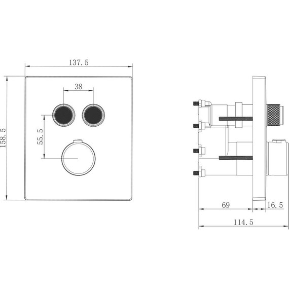 Смеситель для душа с термостатом Vincea VSCV-321T-MMB (со скрытой частью) матовый черный - фото 6