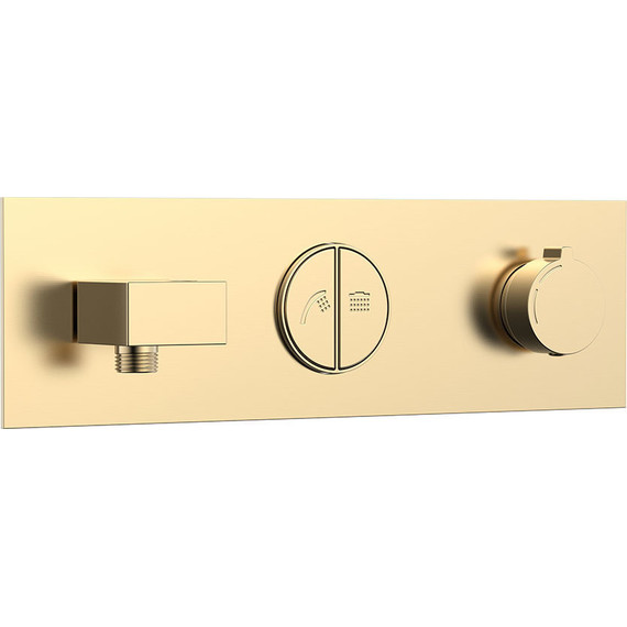 Смеситель для душа с термостатом Vincea VSCV-422TBG (со скрытой частью) золото - фото 