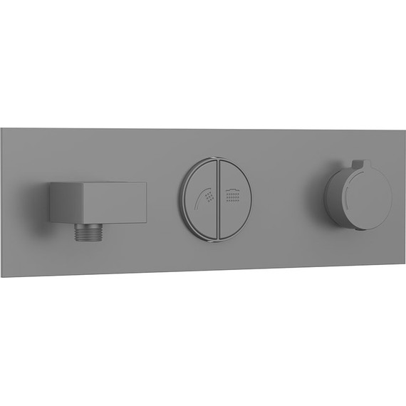 Смеситель для душа с термостатом Vincea VSCV-422TGM (со скрытой частью) вороненная сталь - фото 