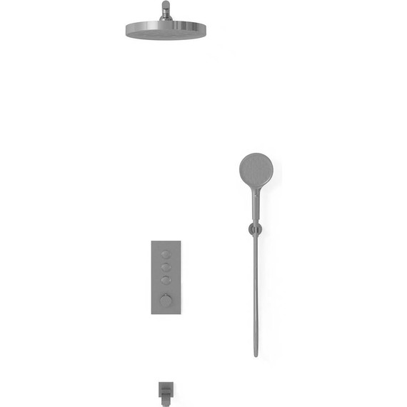 Душевая система для душа с термостатом Vincea VSFW-433TI2GM, вороненая сталь - фото 3