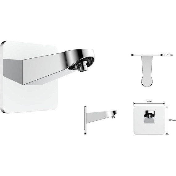 Верхний душ Vincea 320x200 мм VSHD-3I4CMB, черный матовый - фото 3