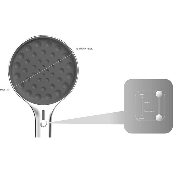 Ручной душ со шлангом Vincea VSHN-3I2HGM, вороненная сталь - фото 4