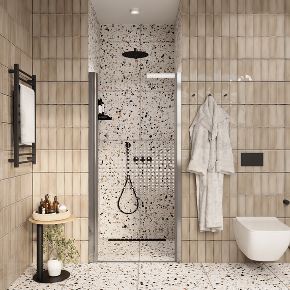 Душевая дверь Parly 90 см DE90, хром/прозрачное - фото 2