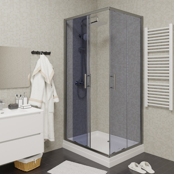 Душевое ограждение Parly 100х70 см QZ71S, хром/тонированное - фото 3