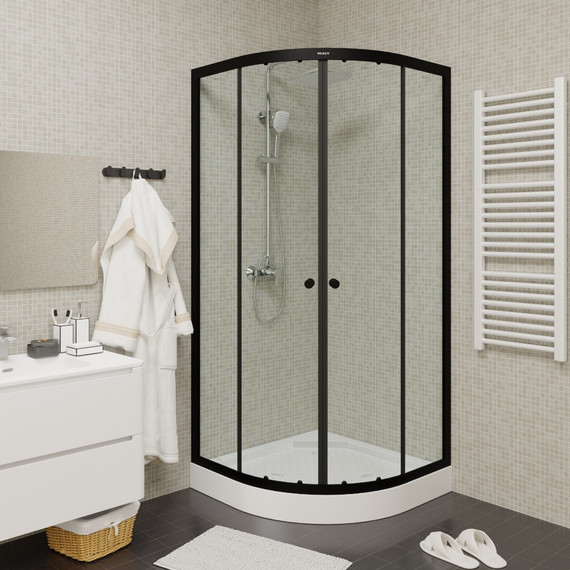 Душевое ограждение Parly 90х90 см ZE911B, хром/прозрачное - фото 