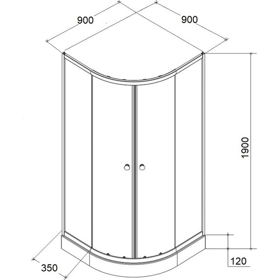 Душевое ограждение Parly 90х90 см ZE911B, хром/прозрачное - фото 7
