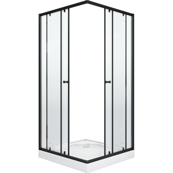 Душевое ограждение Parly 90х90 см ZEQ911B, чёрный/прозрачное - фото 4