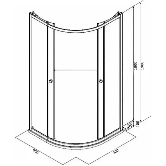 Душевое ограждение Parly 90х90 см ZF91 в комплекте с поддоном, белый/матовое - фото 4
