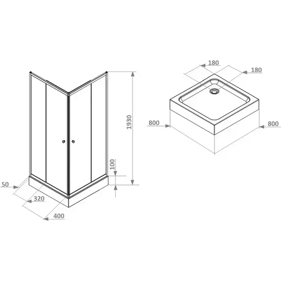 Душевое ограждение Parly 80х80 см ZFQ81B, чёрный/матовое - фото 3