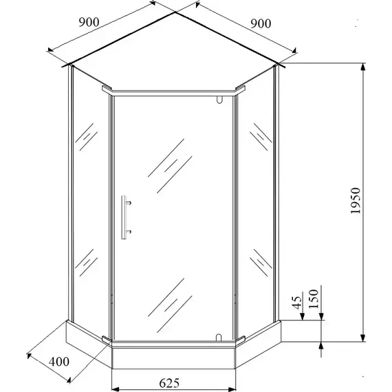 Душевое ограждение Parly 90х90 см ZPE911TE, хром/прозрачное - фото 7