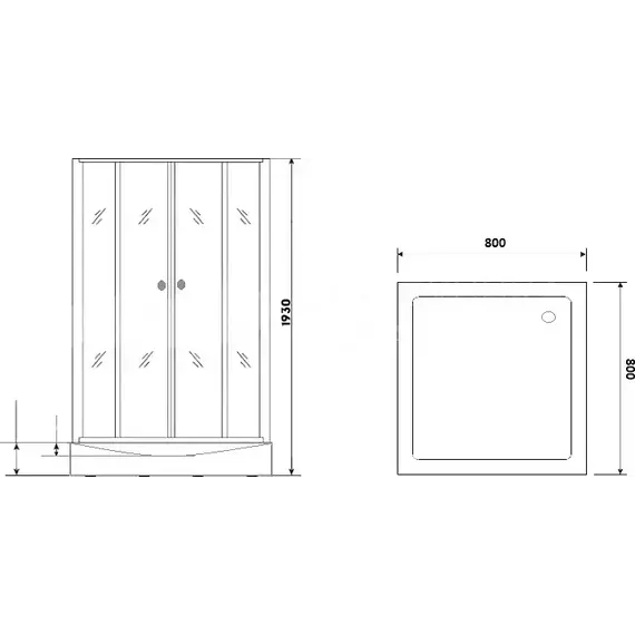 Душевое ограждение Parly 80х80 см ZQ8111, хром/прозрачное - фото 3