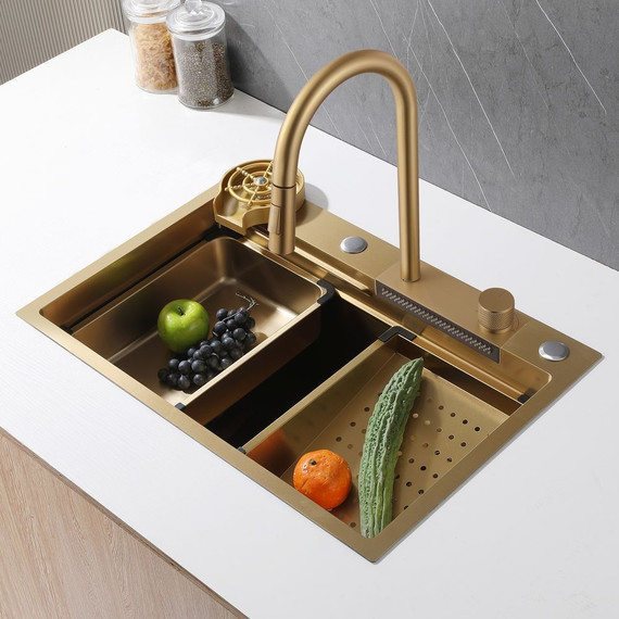 Кухонная мойка Abber Wasser Kreis AF2194G, золото матовое, Цвет производителя: золото матовое - фото 