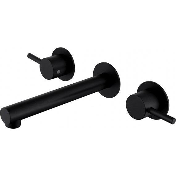 Смеситель для раковины настенный Abber Emotion AF88121B (со скрытой частью) черный матовый, Цвет производителя: чёрный матовый - фото 