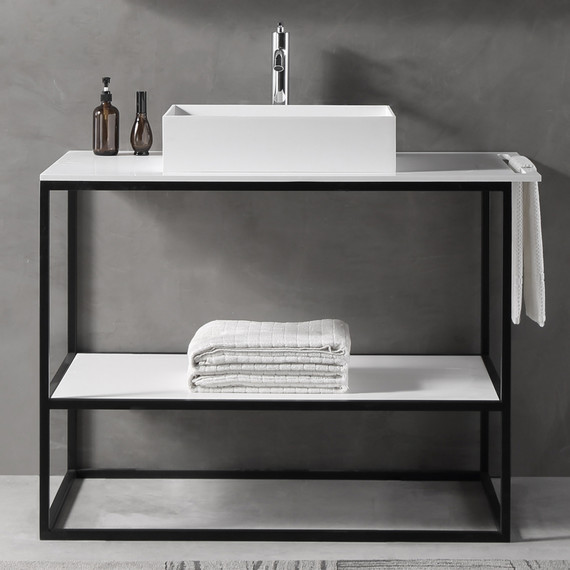 Консоль напольная со столешницей Abber Stein AS2631 106 см, белый матовый - фото 