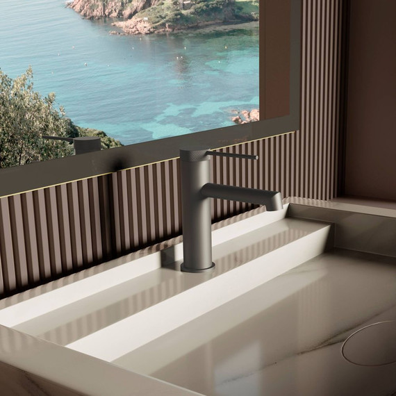 Смеситель для раковины Vincea Rim VBF-2RM1GM, вороненая сталь - фото 2