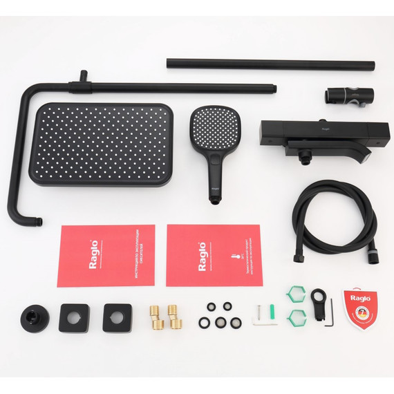 Душевая система с термостатом Raglo R22.26.06, чёрный - фото 15