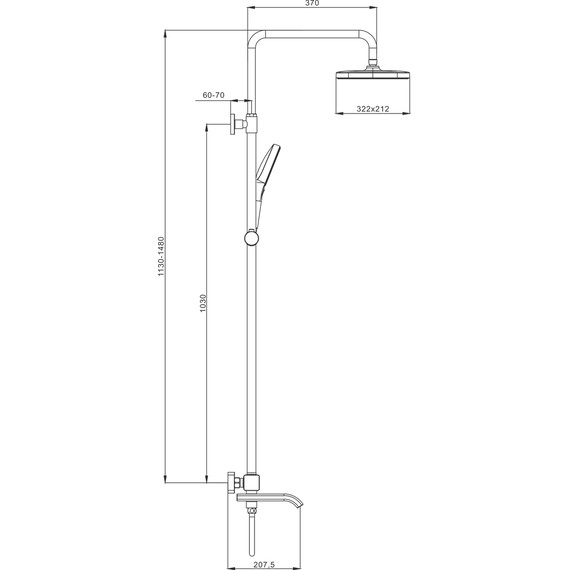 Душевая система с термостатом Raglo R22.26.06, чёрный - фото 2