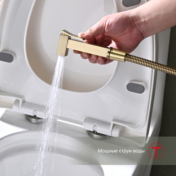 Набор для гигиенического душа Raglo R01.51.03, сатин золотой - фото 7