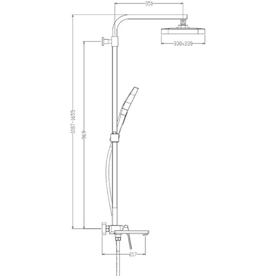Душевая система Raglo R51.24.09, графит - фото 2