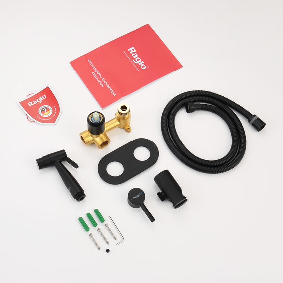 Набор для гигиенического душа Raglo R20.52.06 (со скрытой частью) чёрный - фото 10