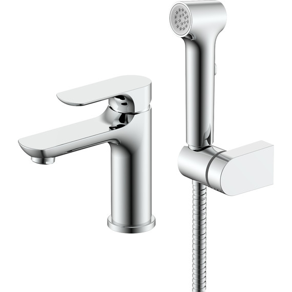 Смеситель для раковины с гигиеническим душем Raglo R03.12, хром - фото 