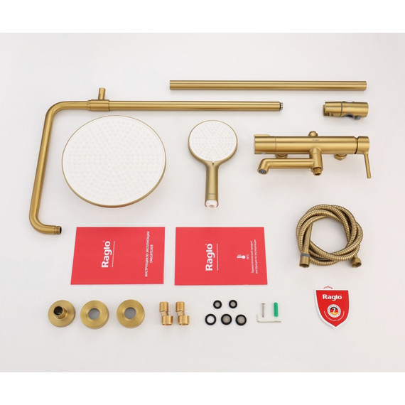 Душевая система Raglo R20.24.03, сатин золотой - фото 12