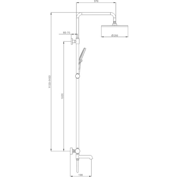 Душевая система Raglo R20.24.06, чёрный - фото 2