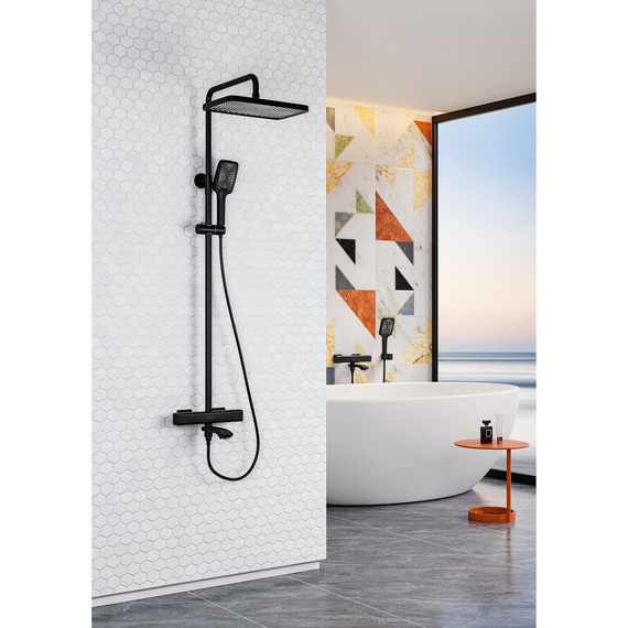 Душевая система с термостатом Raglo R01.26.06, чёрный - фото 4