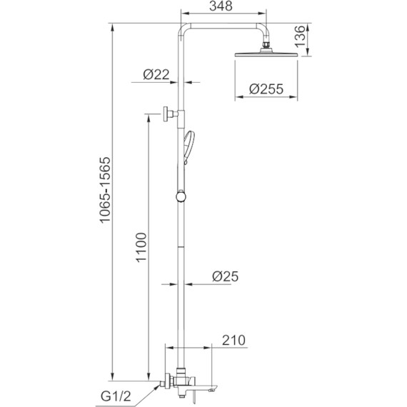 Душевая система Raglo R03.24.06, чёрный - фото 2