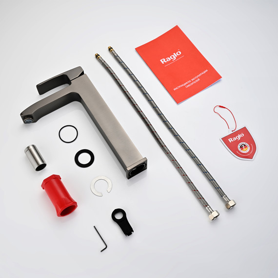 Смеситель для раковины высокий Raglo R01.15.09, графит - фото 12