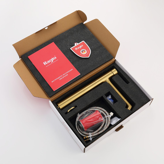 Смеситель для раковины высокий Raglo R20.15.03, золотой сатин - фото 11