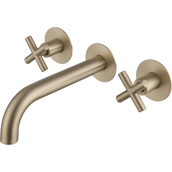 Смеситель для раковины настенный Abber Wasser Kreis AF81121G (со скрытой частью) золото матовый, Цвет производителя: золото матовое - фото 