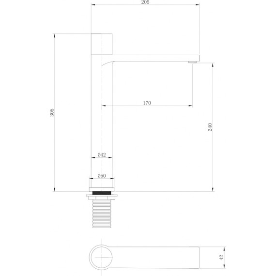 Смеситель для раковины высокий Abber Rund AF8711G, золото матовый, Цвет производителя: золото матовое - фото 3