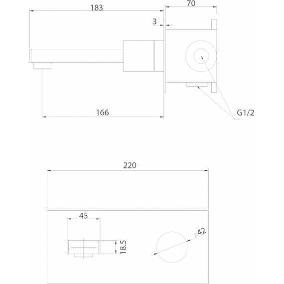 Смеситель для раковины настенный Abber Rund AF8712G (со скрытой частью) золото матовый, Цвет производителя: золото матовое - фото 3