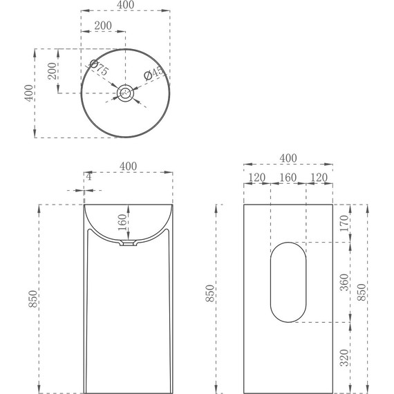 Раковина напольная Vincea 40 см VBS-6SP01MW, белый матовый - фото 4