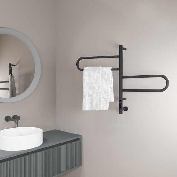 Полотенцесушитель электрический Vincea П4 425x600 мм, графит (возможность скрытого подключения) VTD-1R1CGE - фото 3