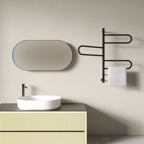 Полотенцесушитель электрический Vincea П6 400x800 мм, чёрный (возможность скрытого подключения) VTD-1R2CBE - фото 3