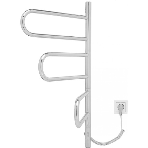 Полотенцесушитель электрический Vincea П6 400x800 мм, хром (возможность скрытого подключения) VTD-1R2CE - фото 