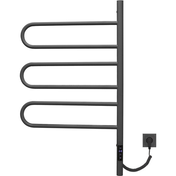 Полотенцесушитель электрический Vincea П6 400x800 мм, графит (возможность скрытого подключения) VTD-1R2CGE - фото 2