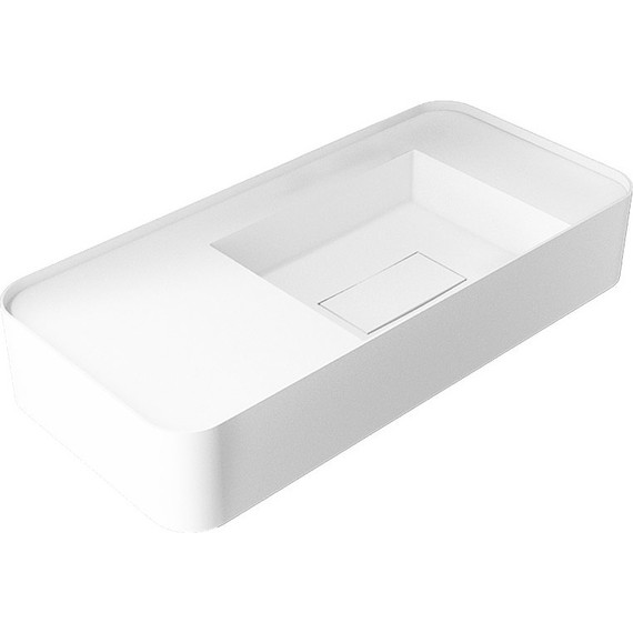 Раковина подвесная Vincea Solid Surface 80 см VWB-6S480MW, белый матовый - фото 3