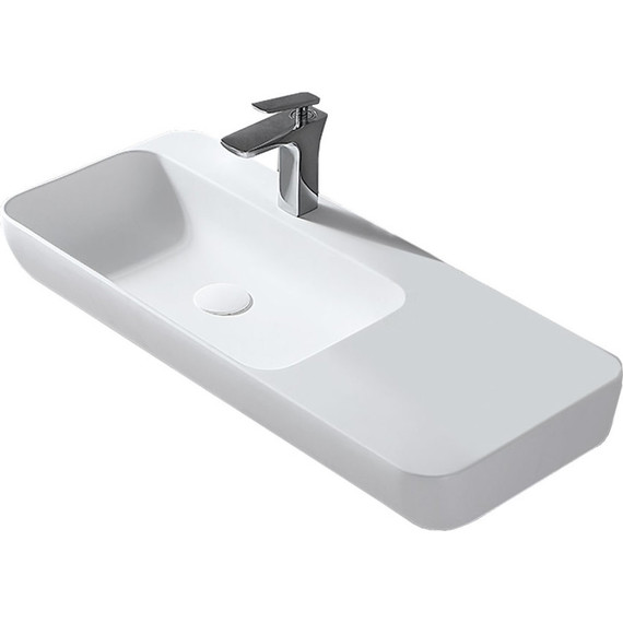 Раковина подвесная Vincea Solid Surface 90 см VWB-6S590MW, белый матовый - фото 