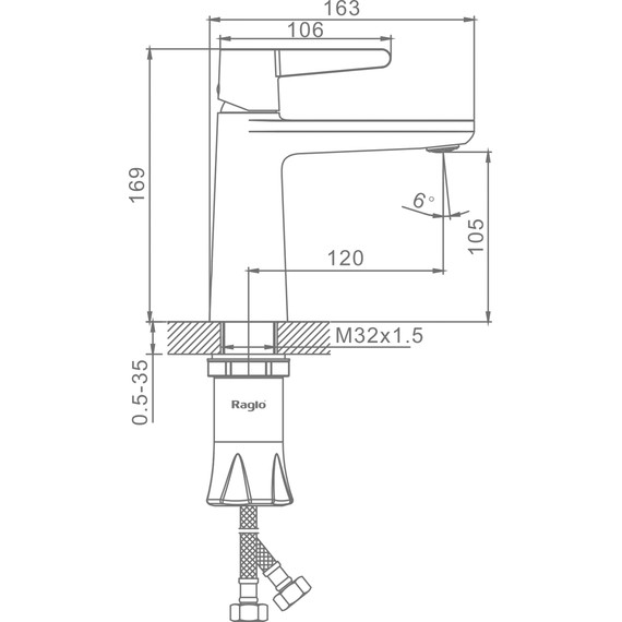 Смеситель для раковины Raglo R32.10, хром - фото 2